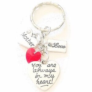 *NEW* Mother You Are Always in My Heart Silver Charm Keychain